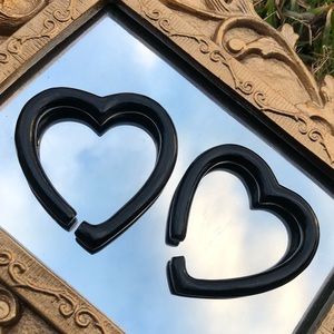 Maya Jewelry 0g Arang Wood My Broken Heart Stretched Ear Hoops